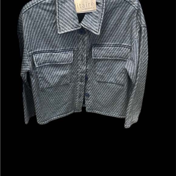 Striped Button-Up Jacket - Picture 1 of 5